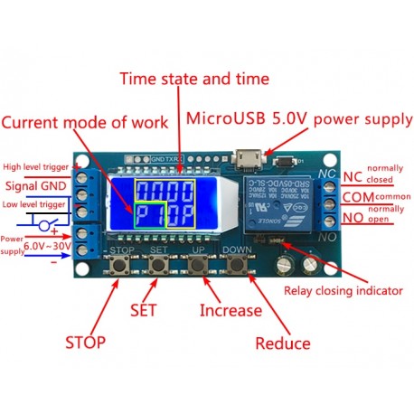 Timer Temporizador Multifuncion Con Display 6v-30v Itytarg