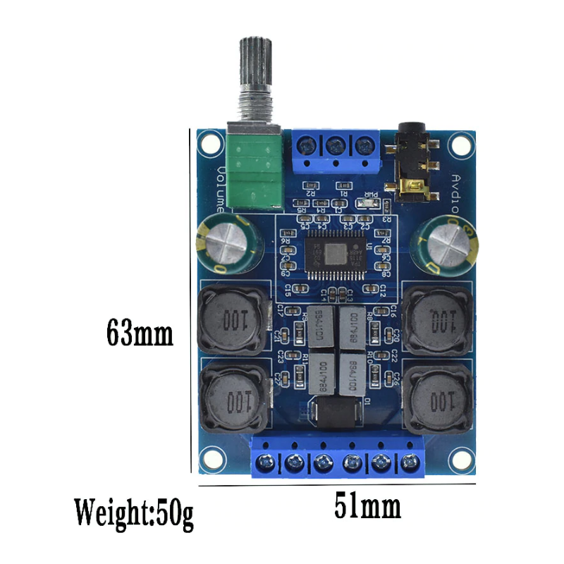 Módulo amplificador bluetooth 4.0 TPA3116 clase D 100W + 2x50W - Guatemala