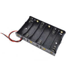 Bateria Holder 6 X Aa Porta Pila En Linea Con Cable 10cm Y Plug Dc 5.5mm / 2mm Itytarg