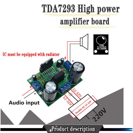 Amplificador De Audio Digital Tda7293 Ac 12 V-32 V 100 W Mono  Itytarg