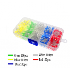 Kit Caja Led 3mm X 500 Unid. 5 Colores 100 De C/u Proyectos Arduino Itytarg