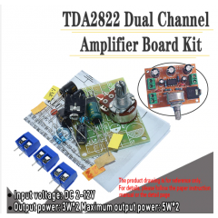 Diy Tda2822 Amplificador De Audio Stereo Auxiliar 5w * 2  1.8-12v Con Potenciometro Ajuste  Itytarg