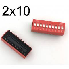 Lote 5 X Dip Switch Rojo 10pin Pitch 2.54mm 24v 25ma Itytarg