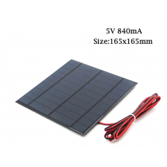 Panel Solar 5v 4.2w 840ma Cnc165x165-5 16.5x16.5cm C/cable 20cm  Itytarg