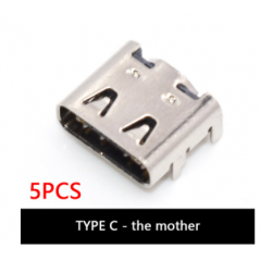 Lote 5 X Conector Usb 3.1 Tipo C  Usbc  Hembra Smd Pcb C/agarre T/h Itytarg
