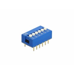 Lote 5 X Dip Switch Azul Vertical 6pin 2x6 Pitch 2.54mm Itytarg