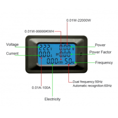 P06s-100 Medicion Energia Monofasico Ac 110v-250vac 100a Voltimetro Amperimetro Potencia Itytarg