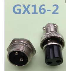 Gx16-2 Juego Conector Circular 2 Pin 16mm M+h Chasis Itytarg