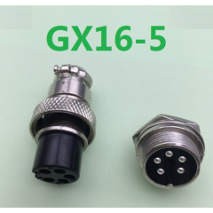 Gx16-5 Juego Conector Circular 5 Pin 16mm M+h Chasis Itytarg