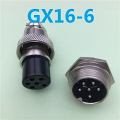 Gx16-6 Juego Conector Circular 6 Pin 16mm M+h Chasis Itytarg
