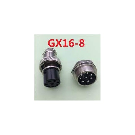 Gx16-8 Juego Conector Circular 8 Pin 16mm M+h Chasis Itytarg