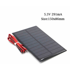 Panel Solar 5.5v 291ma  1.6w Cnc150x86mm C/cable 90cm Itytarg
