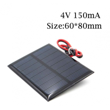 Panel Solar 4v 150ma 600mw Cnc60x80 C/cable 20cm Itytarg