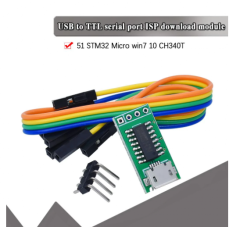 Interfaz Ch340c Micro Ttl Usb Tx Rx 5v Gnd C/ Cable  Itytag