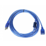Cable Extension Usb 2.0 A/a Macho Hembra 5m Azul Mallado C/filtro Itytarg
