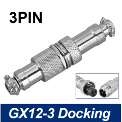 Gx12 Conector 3 Pin Circular Rosca 12mm Macho Y Hembra A Cable Itytarg
