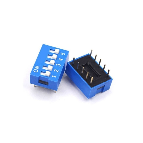 Lote 5 X Dip Switch Azul Vertical 5pin 2x5 Pitch 2.54mm Itytarg