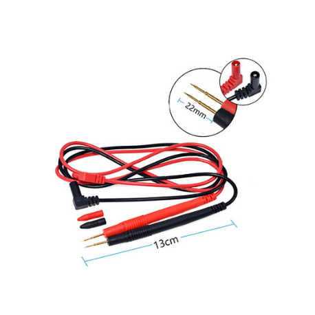 Test Leads Punta Tester Multimetro Conector 13mm Con Capuchon Cable 90cm Itytarg