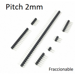 Lote 25 X Tira Pin Macho Conector 1x2 Pin Pitch 2mm Fraccionable Itytarg